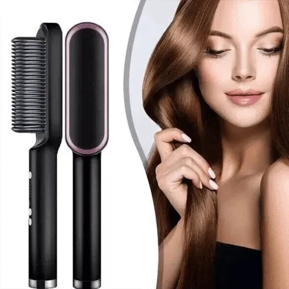 2-in-1 Hair Straightener Styling Brush and Comb (Random Color)