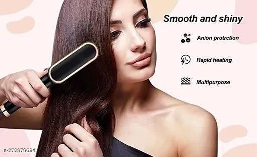 2-in-1 Hair Straightener Styling Brush and Comb (Random Color)