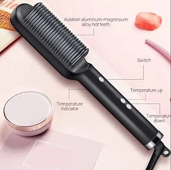 2-in-1 Hair Straightener Styling Brush and Comb (Random Color)