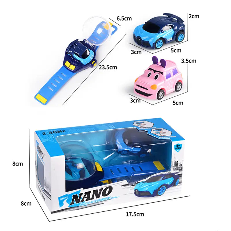 Kids Cartoon Mini RC Toy Car Watch