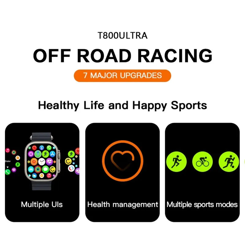 T800 Ultra Smartwatch 1.99 Inch HD Screen IP67 Waterproof