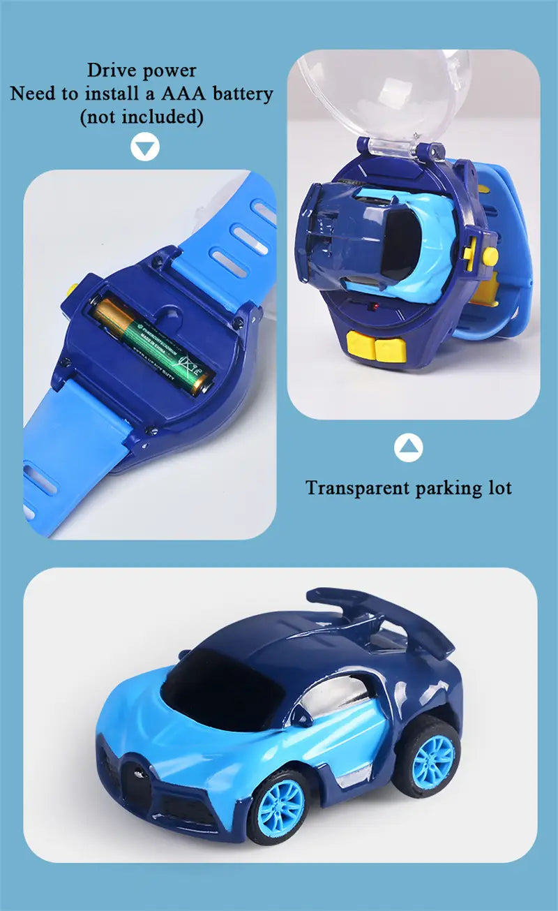 Kids Cartoon Mini RC Toy Car Watch