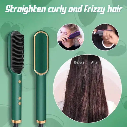 2-in-1 Hair Straightener Styling Brush and Comb (Random Color)