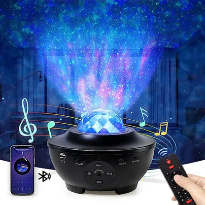 Led Star Ocean Wave Projector Night Lamp With Music Bluetooth Speaker