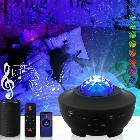 Led Star Ocean Wave Projector Night Lamp With Music Bluetooth Speaker